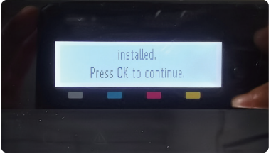 ok button on setup menu