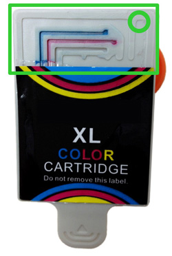 Ink cartridge with protective tape removed