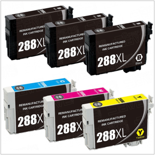 Remanufactured Epson T288XL CMYK ink cartridges