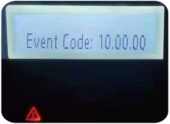 printer info display showing event code 10.00.00