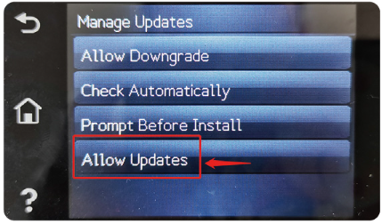 allow updates option