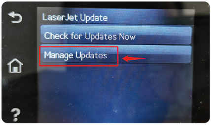 manage updates option