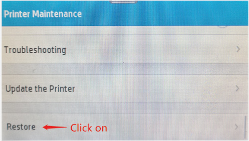 restore button under printer maintenance